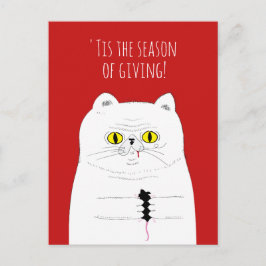 Cartão Postal De Festividades Engraçado presente no cartão de Natal do Rato