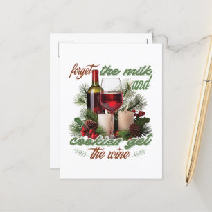 Cartão Postal De Festividades Engraçado Vinho bar de Palavras de Natal