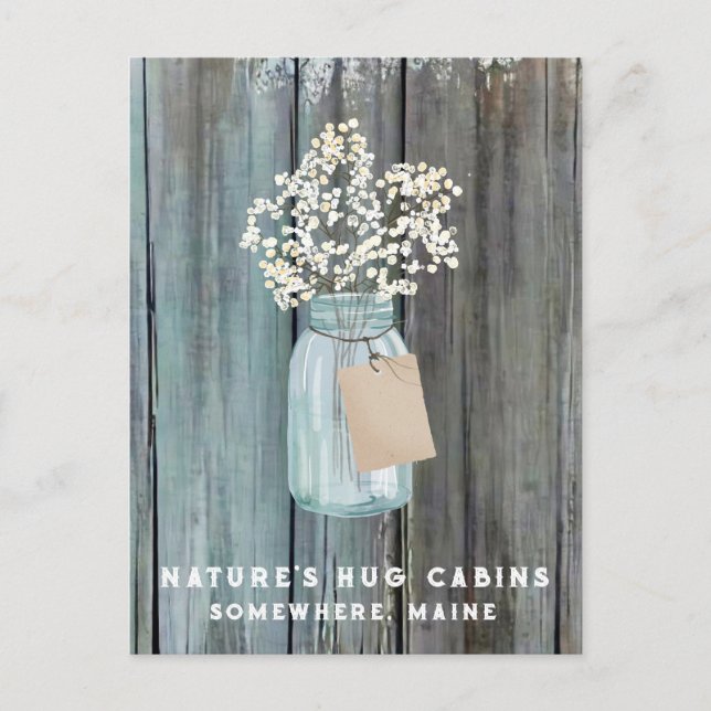 Cartão Postal De Festividades *~* Envelhecido AP49 QR Mason Jar (Frente)