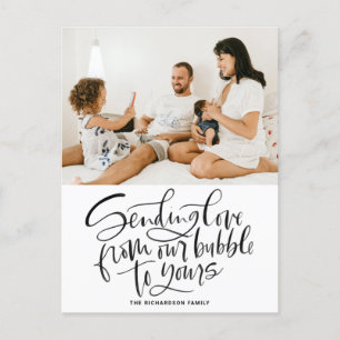 Cartão Postal De Festividades Envio Preto Amor de Nossa Bolha para a Sua Foto