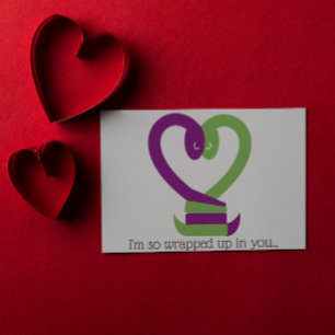 Cartão Postal De Festividades Envolvido Em Seu Cartão De Posto De Amor
