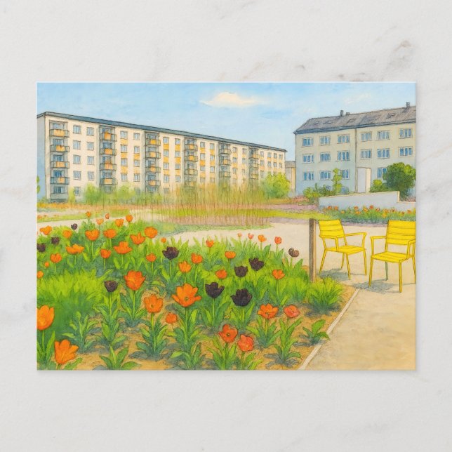 Cartão Postal De Festividades Época de Tulipas Premnitz Aquarell havelland (Frente)