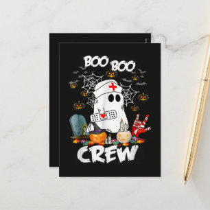 Cartão Postal De Festividades Equipe Boo Boo Enfermeira Fantasma Halloween Assus