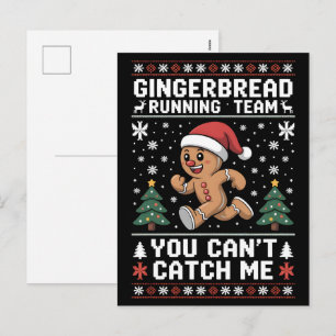 Cartão Postal De Festividades Equipe Gingerbread: Correndo Rápido, Ficando à Fre