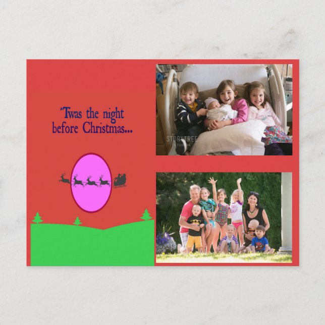 Cartão Postal De Festividades Era a noite antes do Natal (Frente)