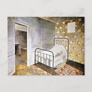Cartão Postal De Festividades Eric Ravilious art, The Bedstead