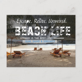 Cartão Postal De Festividades Escapar. Relaxar. Descontrair. Vida de Praia Paraí