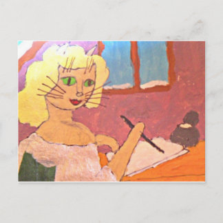 Cartão Postal De Festividades escrevendo uma letra ao papai noel