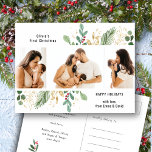 Cartão Postal De Festividades Escrita Moderna Dourada Greenery Bebê Primeiro Nat<br><div class="desc">Moderno Script Dourado Greenery Baby Primeiro Cartão de Férias de Natal. Envie desejos e saudações quentes de feriado aos seus entes queridos com este elegante, chic e moderno Cartão de Férias de Colagem de Foto com "(Nome do Bebê) de 1rua de Natal" e "FELIZES FÉRIAS" em tipografia moderna com belos...</div>
