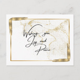 Cartão Postal De Festividades Escrito Elegante desejando a sua alegria e paz