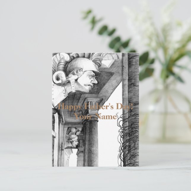 Cartão Postal De Festividades Escultura de Arte Lápis do Castelo (Em pé/Frente)