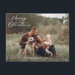 Cartão Postal De Festividades Escuridão foliar mínima moderna no Natal<br><div class="desc">O moderno e mínimo roteiro Merry Natal.</div>