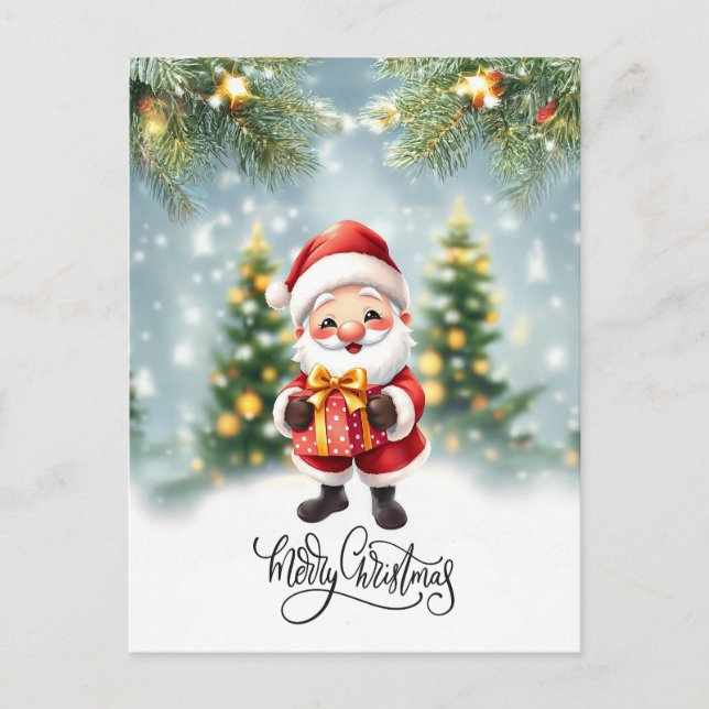 Cartão Postal De Festividades Espalhando a alegria de Natal (Frente)