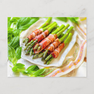 Cartão Postal De Festividades Espargos amassados em Prosciutto
