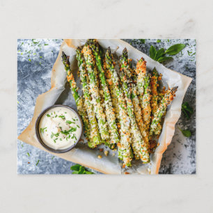 Cartão Postal De Festividades Espargos cozidos com crosta parmesã