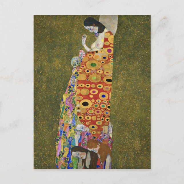 Cartão Postal De Festividades Esperança II de Gustav Klimt (1907-1908) (Frente)