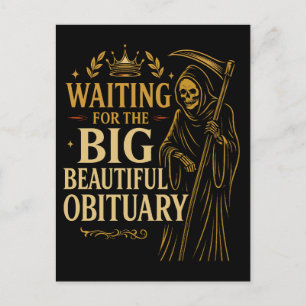 Cartão Postal De Festividades Esperando pelo grande belo Obituário, Halloween