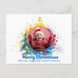 Cartão Postal De Festividades Espetacular Floco de Neve Snap-tastic