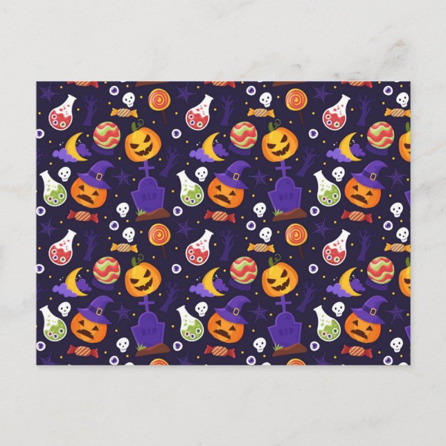 Cartão Postal De Festividades Espetáculo Spooky: O Espírito do Halloween (Frente)