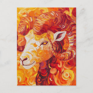 Cartão Postal De Festividades Espírito de Capricórnio Solar Fiery
