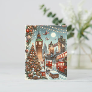 Cartão Postal De Festividades Esplendor festivo de Londres - Carro de Natal vibr