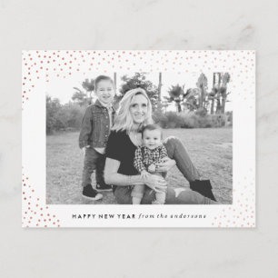 Cartão Postal De Festividades Espontamento Ano Novo Cartão com fotos de férias