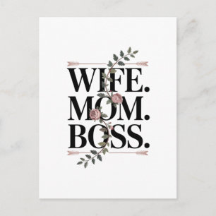 Cartão Postal De Festividades Esposa. Mãe. Chefe.