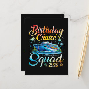 Cartão Postal De Festividades Esquadrão de Cruzeiro de Aniversário 2026
