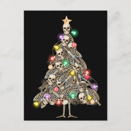 Cartão Postal De Festividades Esqueleto Árvore de Natal Engraçado Esqueletos de 