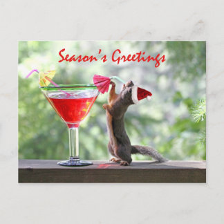 Cartão Postal De Festividades Esquilo de Saudações da Estação