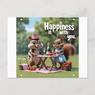 Cartão Postal De Festividades esquilo do amor de São Valentim