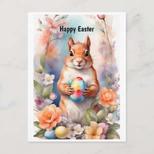 Cartão Postal De Festividades Esquilo do felz pascoa