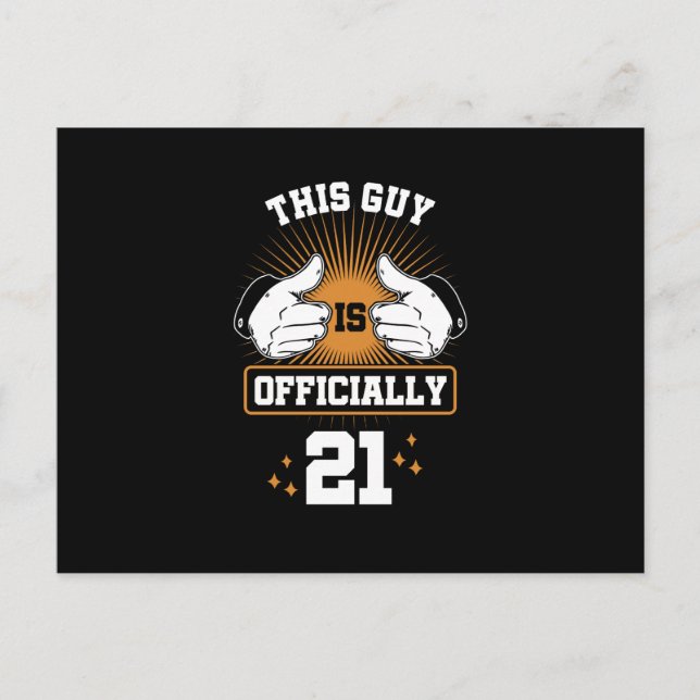 Cartão Postal De Festividades Esta Cara É Oficialmente 21 Aniversário Engraçado (Frente)