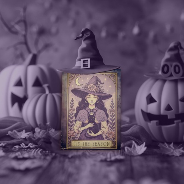 Cartão Postal De Festividades "Esta é a bruxa do Halloween Roxo (Criador carregado)