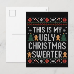 Cartão Postal De Festividades Esta É Minha É Muito Quente Para Suéteres Feios De