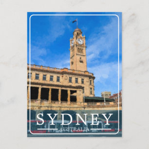 Cartão Postal De Festividades Estação Central de Trem de Sydney Vintage