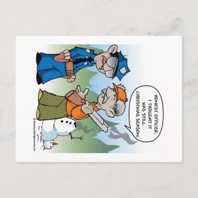 Cartão Postal De Festividades Estação de Caça de Natal (Frente)