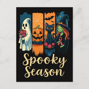 Cartão Postal De Festividades Estação Spooky com Consciência do Halloween de Fit