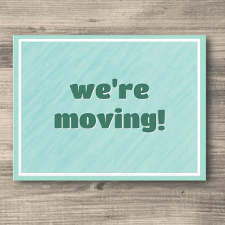 Cartão Postal De Festividades Estamos nos movendo! Cartão-postal do novo endereç