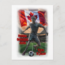 Cartão Postal De Festividades Estátua Canadense Celebra Futebol em um