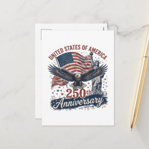 Cartão Postal De Festividades Estátua da Liberdade Águia Careca do 250º Aniversá