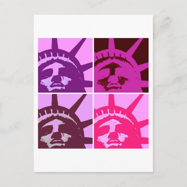 Cartão Postal De Festividades Estátua de pop Art da Liberdade (Frente)
