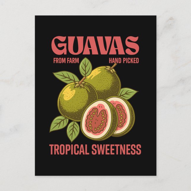 Cartão Postal De Festividades Estilo de Arte Gráfica Comercial da Fruta de Guava (Frente)