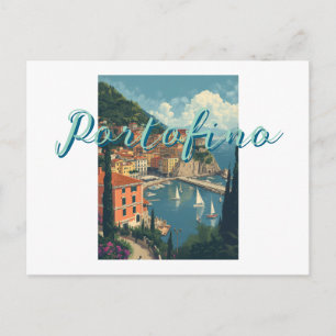 Cartão Postal De Festividades Estilo Vintage Portofino Genova Itália