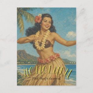 Cartão Postal De Festividades Estilo Vintage Viagem Havaí