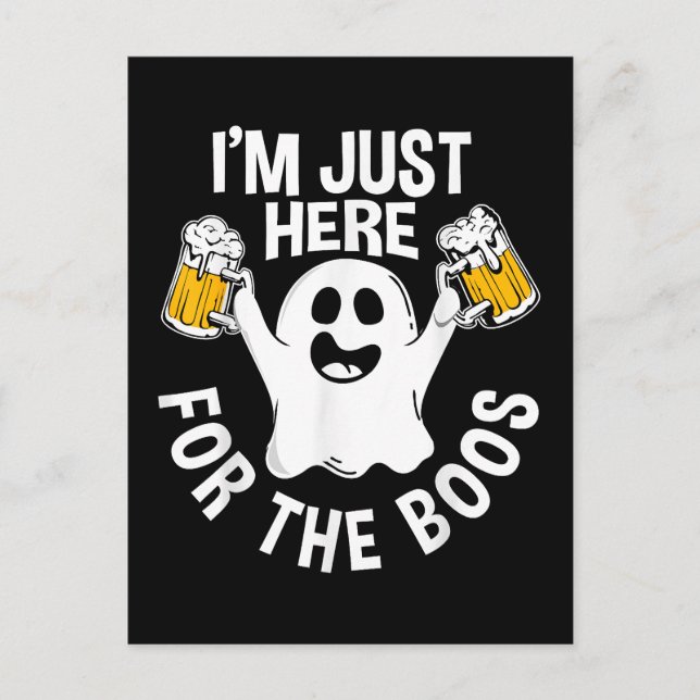 Cartão Postal De Festividades Estou aqui para os Boos (Frente)