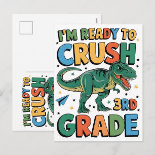 Cartão Postal De Festividades Estou Pronto para Detonar a Escola de Dinossauros 