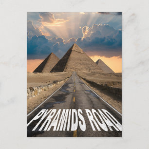 Cartão Postal De Festividades Estrada das Pirâmides Egito Deserto Marco Artístic