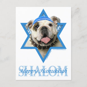 Cartão Postal De Festividades Estrela de David de Hanukkah - buldogue