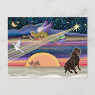 Cartão Postal De Festividades Estrela de Natal - Labrador Retriever (Chocolate)